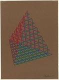 Artist: Flugelman, Bert. | Title: (Pyramid in mesh). | Date: 1972 | Technique: screenprint, printed in colour, from four stencil | Copyright: © Bert Flugelman