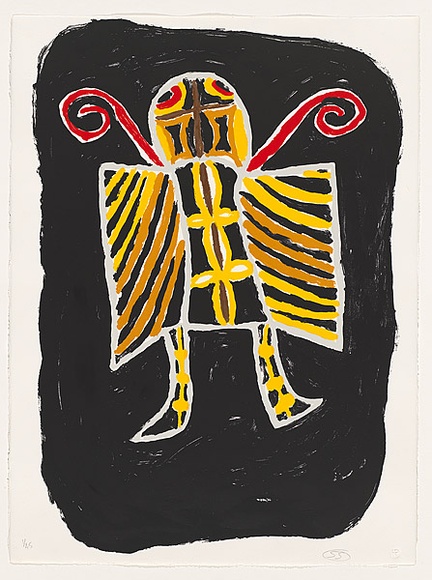 Title: b'Flea man' | Date: 2009 | Technique: b'screenprint, printed in colour, from six stencils'