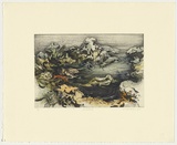 Artist: Mortensen, Kevin. | Title: Shoreline | Date: 2000 | Technique: etching, printed in black ink, from one copper plate; hand coloured | Copyright: © Kevin Mortensen