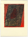 Artist: ARNOLD, Raymond | Title: Blaze - Central Highlands. | Date: 1988 | Technique: photo-etching and aquatint, printed in black, yellow and red inks, from multiple plates