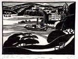 Artist: Perry, Adelaide. | Title: Potts Point | Date: 1929 | Technique: linocut, printed in black ink, from one block | Copyright: © Adelaide Perry