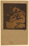 Artist: Bell, George.. | Title: (Mother and child). | Date: c. 1940 | Technique: linocut, printed in brown ink, from two blocks