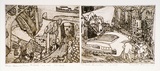 Artist: b'Rooney, Elizabeth.' | Title: b'Once upon a time, The Rocks c.1950. The Rocks revisited c.1978' | Date: 1979 | Technique: b'etching, aquatint printed in brown ink, from two plates'