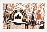 Artist: b'KARADADA, Rosie' | Title: b'not titled [Wandjina with figures]' | Date: 1996 | Technique: b'lithograph, printed in colour, from multiple plates'