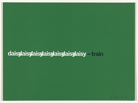 Artist: SELENITSCH, Alex | Title: daisy train | Date: 1969 | Technique: screenprint, printed in green and black ink, from two screens
