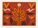 Artist: b'Coburn, John.' | Title: b'Gothic tree on fire - for Judith Wright' | Date: 1995 | Technique: b'screenprint, printed in colour, from nine stencils'