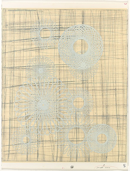 Artist: b'Band, David.' | Title: b'Unknown [1].' | Date: 2003 | Technique: b'screenprint on etching, printed in colour, from multiple stencils and plates; hand worked spirograph patterns'