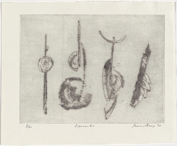 Artist: b'Sharp, James.' | Title: b'Figurantes' | Date: 1965 | Technique: b'softground etching, printed in black ink, from one plate' | Copyright: b'\xc2\xa9 Estate of James Sharp'