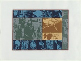 Artist: b'MEYER, Bill' | Title: b'Melbourne and Chicago' | Date: 1971 | Technique: b'screenprint, printed in seven colours, from multiple stencils (direct hand-cut, photo-emulsion direct)' | Copyright: b'\xc2\xa9 Bill Meyer'