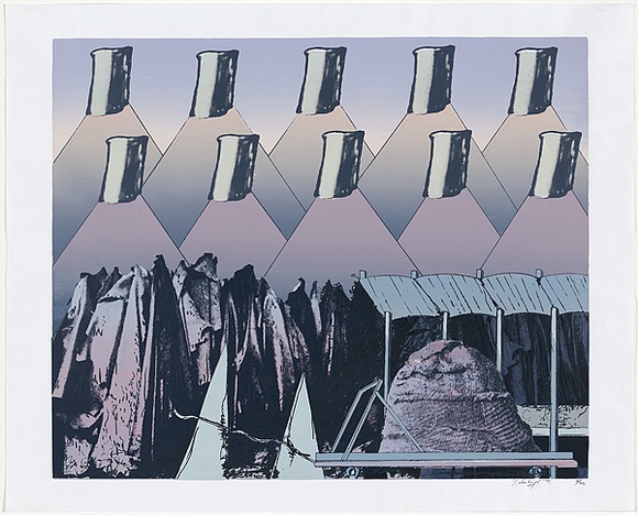 Artist: b'Senbergs, Jan.' | Title: bWe're moving | Date: 1971 | Technique: b'screenprint, printed in colour, from multiple stencils' | Copyright: b'\xc2\xa9 Jan Senbergs. Licensed by VISCOPY, Australia'