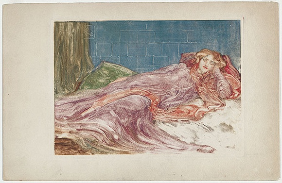 Artist: b'BUNNY, Rupert' | Title: b'(The white sofa).' | Date: c.1898 | Technique: b'monotype, printed in colour, from one zinc plate'