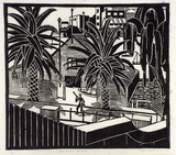 Artist: b'Allan, Ailsa [1].' | Title: b'The boat house.' | Date: 1931 | Technique: b'linocut, printed in black ink, from one block'