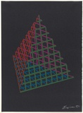 Artist: Flugelman, Bert. | Title: (Pyramid in mesh). | Date: 1972 | Technique: screenprint, printed in colour, from four stencil | Copyright: © Bert Flugelman