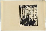 Artist: b'UNKNOWN, WORKER ARTISTS, SYDNEY, NSW' | Title: b'Not titled (bank closed).' | Date: 1933 | Technique: b'linocut, printed in black ink, from one block'