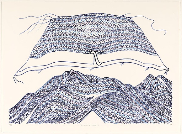 Artist: b'Ford, John Bevan.' | Title: b'Te Hono Ki Muka-3.' | Date: c.1990 | Technique: b'lithograph, printed in colour, from multiple stones [or plates]'