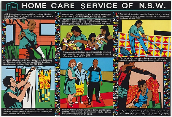 Title: b'Home care service of NSW' | Date: 1986 | Technique: b'off-set lithograph, printed in colour'