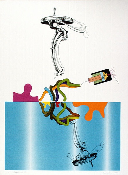 Artist: b'Lanceley, Colin.' | Title: b'Liebestod.' | Date: 1966 | Technique: b'screenprint, printed in colour, from seven stencils' | Copyright: b'\xc2\xa9 Colin Lanceley. Licensed by VISCOPY, Australia'