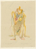 Artist: b'MACQUEEN, Mary' | Title: b'Mandrill' | Date: 1972 | Technique: b'lithograph, printed in colour, from multiple plates' | Copyright: b'Courtesy Paulette Calhoun, for the estate of Mary Macqueen'
