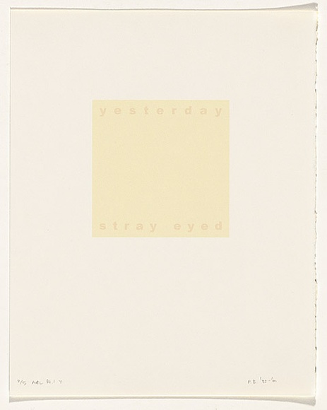 Artist: b'Burgess, Peter.' | Title: b'yesterday: stray eyed.' | Date: 2001 | Technique: b'computer generated inkjet prints, printed in colour, from digital files'