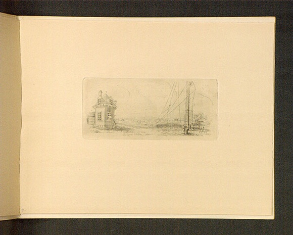 Artist: b'Jones, Henry Gilbert.' | Title: b'Signal station, Melbourne.' | Date: 1841-45 | Technique: b'etching, printed in black ink, from one copper plate'