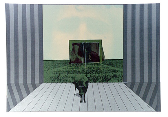 Artist: SHOMALY, Alberr | Title: Self portrait with a cow, I | Date: 1971 | Technique: screenprint, printed in colour, from multiple stencils