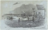 Artist: b'GILL, S.T.' | Title: b'The city terminus of the M. & H.B railway company.' | Date: 1855-56 | Technique: b'lithograph, printed in black ink, from one stone'