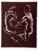Artist: Sumner, Alan. | Title: Nude group (A) | Date: 1944-46 | Technique: screenprint, printed in dark purple ink, from one screen