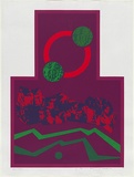 Artist: b'MEYER, Bill' | Title: b'There is a time' | Date: 1971 | Technique: b'screenprint, printed in six colours, from multiple stencils (including hand cut, direct and photo ortho stencils)' | Copyright: b'\xc2\xa9 Bill Meyer'