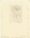 Artist: b'WALKER, Murray' | Title: b'Moving model' | Date: 1962 | Technique: b'drypoint, printed in black ink, from one plate'