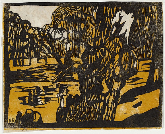 Artist: b'PRESTON, Margaret' | Title: b'Lachlan River' | Date: 1939 | Technique: b'woodcut, printed in colour, from multiple blocks' | Copyright: b'\xc2\xa9 Margaret Preston. Licensed by VISCOPY, Australia'