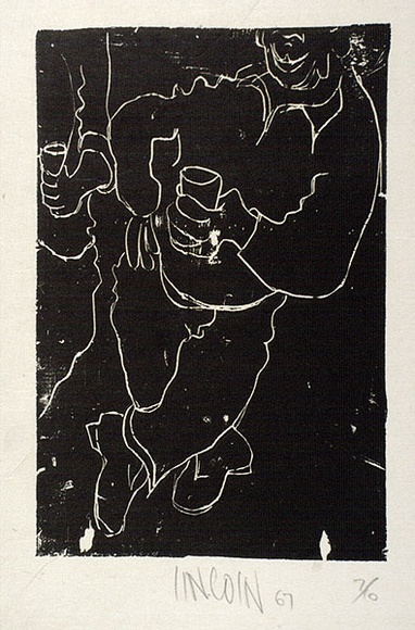 Artist: b'Lincoln, Kevin.' | Title: b'not titled' | Date: 1967 | Technique: b'woodcut, printed in black ink, from one block' | Copyright: b'\xc2\xa9 Kevin Lincoln. Licensed by VISCOPY, Australia'