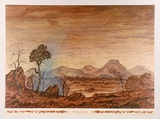 Artist: b'Mansell, Byram.' | Title: b'Aboriginal smoke, Central Australia' | Date: c.1946 | Technique: b'photographic lithograph, printed in colour, from process plates'