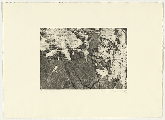 Artist: PARR, Mike | Title: Gun into vanishing point 10 | Date: 1988-89 | Technique: drypoint and foul biting, printed in black ink, from one copper plate