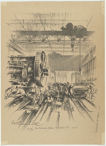 Artist: b'Curtis, Robert Emerson.' | Title: b'The workshops, Milsons Point 1928.' | Date: 1932 | Technique: b'lithograph, printed in black ink, from one plate'