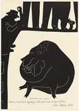 Artist: Thake, Eric. | Title: Greeting card: Christmas (She's a beautiful pig boys, all meat and no pertaters! Horsham Sale Yards) | Date: 1960 | Technique: linocut, printed in black ink, from one block
