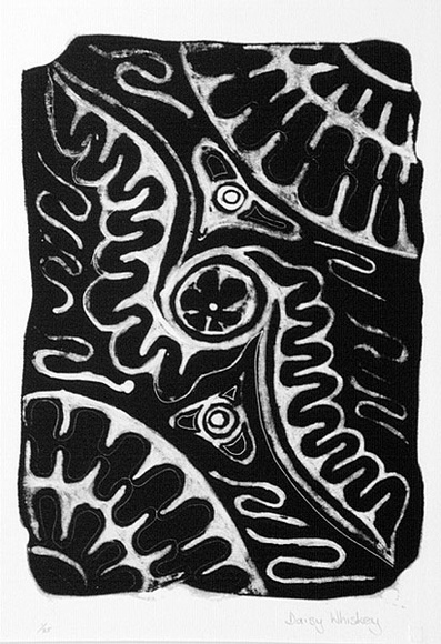 Artist: b'Whiskey, Daisy.' | Title: b'Oohinamara [Witchety Grub Design]' | Date: 1988 | Technique: b'lithograph, printed in black ink, from one stone'