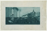 Artist: b'LONG, Sydney' | Title: b'The Spirit of the plains' | Date: 1919 | Technique: b'etching and aquatint, printed in teal ink with plate-tone, from one copper plate' | Copyright: b'Reproduced with the kind permission of the Ophthalmic Research Institute of Australia'