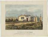 Artist: Russell, Robert. | Title: Lower lodge, Government Domain. | Date: 1836 | Technique: lithograph, printed in black ink, from one stone; hand-coloured