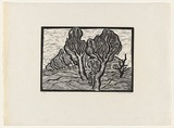 Artist: b'Groblicka, Lidia.' | Title: b'The farm [1]' | Date: 1956 | Technique: b'woodcut, printed in black ink, from one block'