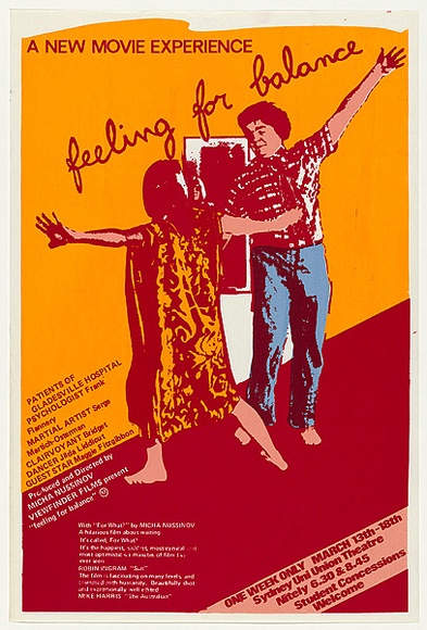 Artist: b'MACKINOLTY, Chips' | Title: b'Feeling for balance' | Date: 1979 | Technique: b'screenprint, printed in colour, from three stencils'