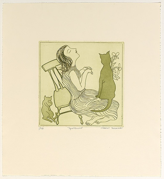 Artist: b'Blackman, Charles.' | Title: b'Spellbound.' | Date: (1977) | Technique: b'etching and aquatint, printed in colour, from multiple plates'