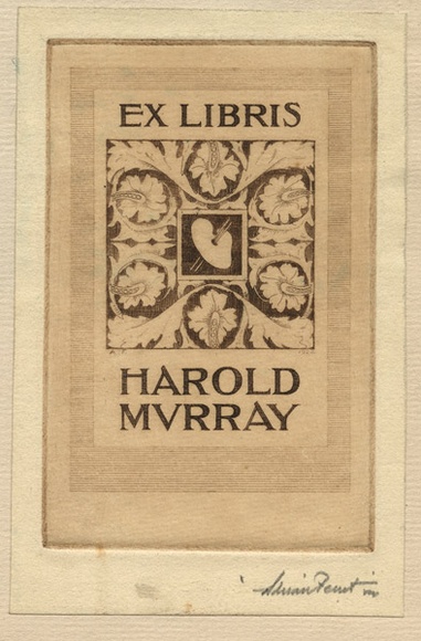 Artist: b'FEINT, Adrian' | Title: b'Bookplate: Harold Murray.' | Date: (1922) | Technique: b'etching, printed in sepia ink, from one plate' | Copyright: b'Courtesy the Estate of Adrian Feint'