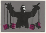 Artist: Meek. | Title: Puppetmaster. | Date: 2004 | Technique: stencil, printed in colour ink, from multiple stencils