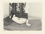 Artist: Brack, John. | Title: Reclining nude. | Date: 20 August 1981 | Technique: lithograph, printed in black ink, from one aluminium plate | Copyright: © Helen Brack