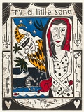 Artist: b'Lester, Kerrie.' | Title: b'Ariadne auf naxos' | Date: 1996 | Technique: b'woodcut, printed in colour, from five blocks'