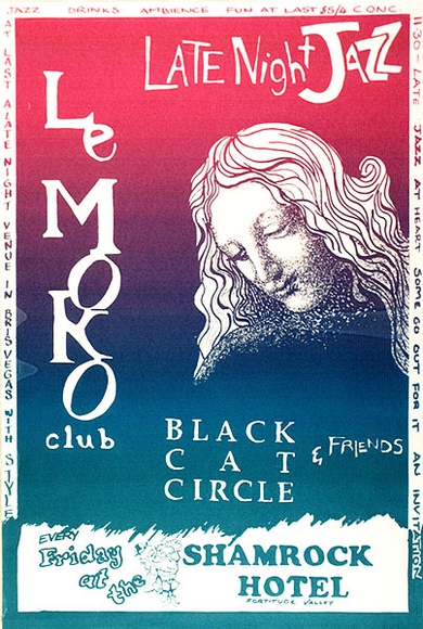 Artist: b'UNKNOWN' | Title: b'Le Moko Club' | Date: 1991, July | Technique: b'screenprint, printed in colour, from one stencil'