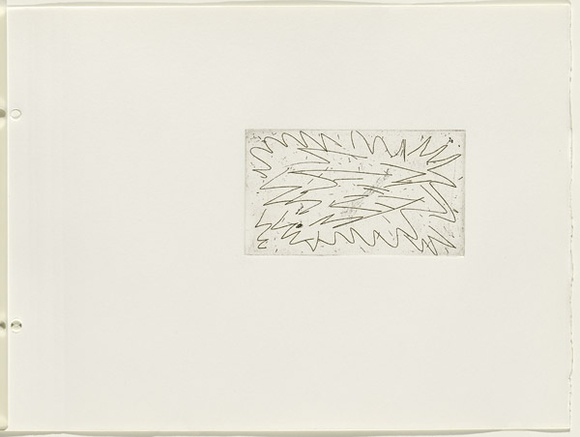 Artist: b'JACKS, Robert' | Title: b'not titled [abstract linear composition]. [leaf 38 : recto]' | Date: 1978 | Technique: b'etching, printed in black ink, from one plate'