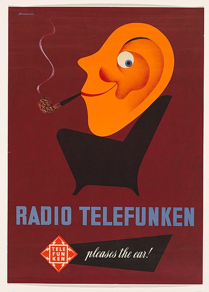 Artist: b'Bainbridge, John.' | Title: b'Poster: Radio Telefunken pleases the ear.' | Date: c.1958 | Technique: b'photo-lithograph'