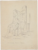 Artist: UNKNOWN, Artist | Title: One piecie barber man | Date: 1857 | Technique: lithograph, printed in light black ink, from one stone