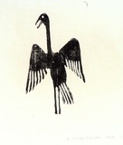 Artist: b'TUNGUTALUM, Bede' | Title: b'Small bird' | Date: 1969 | Technique: b'woodcut, printed in black ink, from one block'